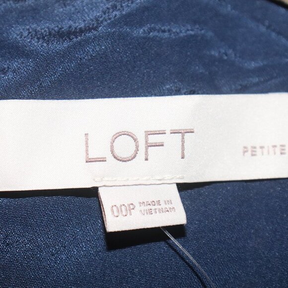 Loft Petite Leafed Tie Front Midi Dress Office Casual Size 00 - Picture 9 of 13